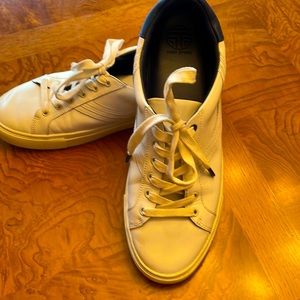 Comfy non-skid bottoms. Leather uppers